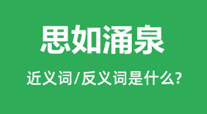 ˼��ӿȪ�Ľ���ʺͷ������ʲô_˼��ӿȪ��ʲô��˼?