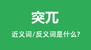 ͻأ�Ľ���ʺͷ������ʲô_ͻأ��ʲô��˼��