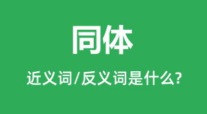 ͬ��Ľ���ʺͷ������ʲô_ͬ����ʲô��˼��