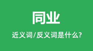 ͬҵ�Ľ���ʺͷ������ʲô_ͬҵ��ʲô��˼��